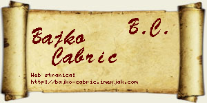 Bajko Čabrić vizit kartica